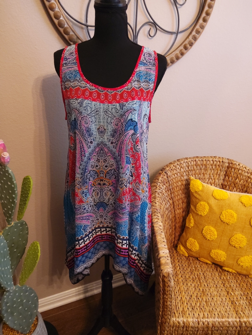 Bila Red & Blue Paisley Swimsuit Cover-up